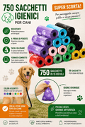 750 Sacchetti Igienici per Cani 50 Rotoli da 15 Sacchetti Raccolta Deiezioni - cucina da cane