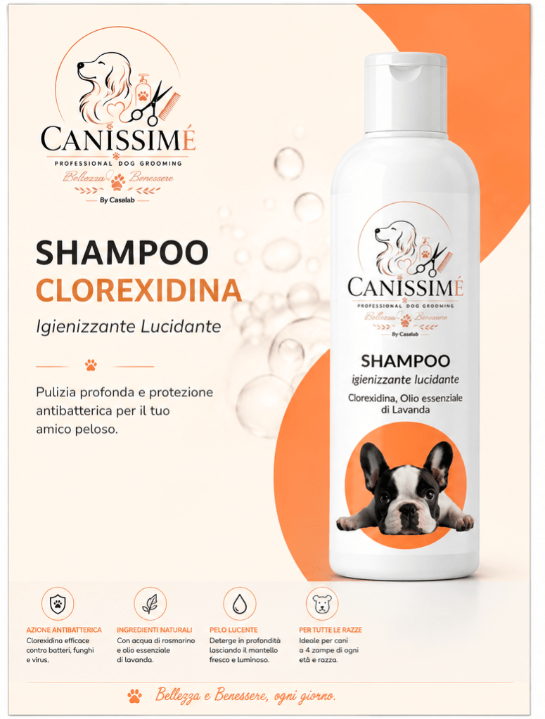 Shampoo disinfettante alla clorexidina - cucina da cane